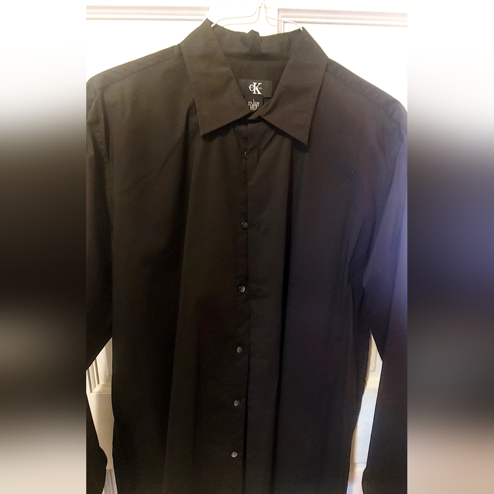Calvin Klein long sleeve shirts, black is new, white, blue 16-16.5/ 32-33,34-35